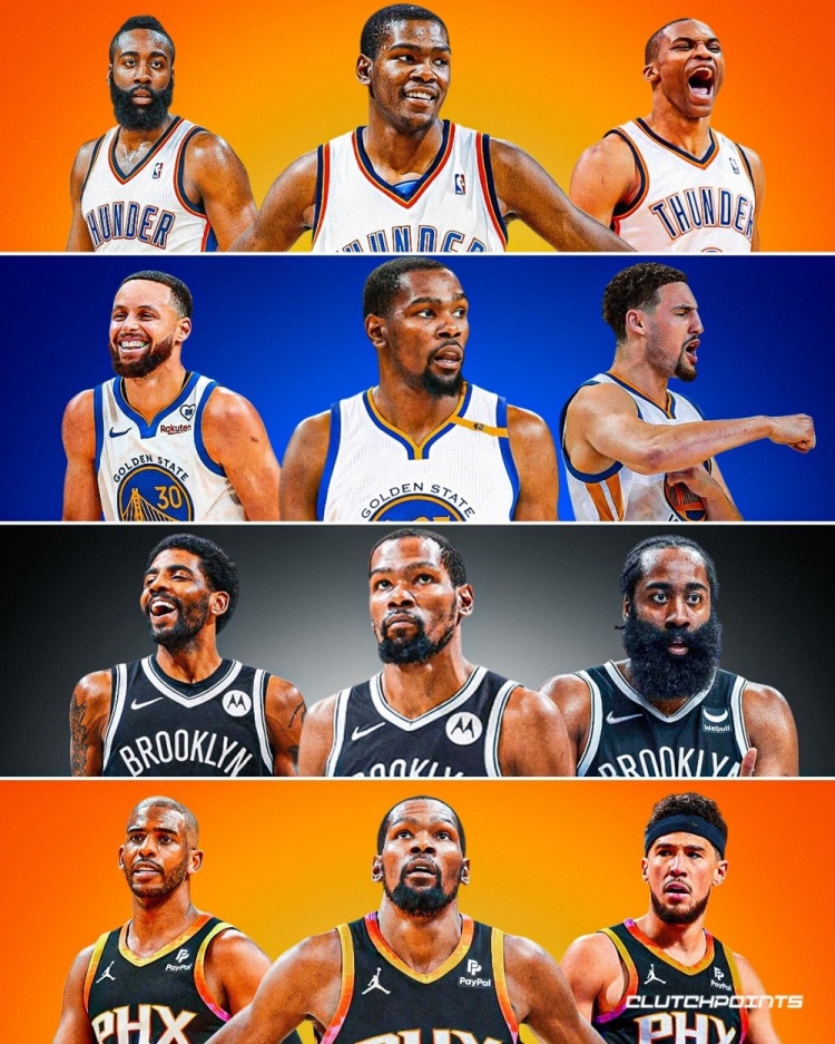 betvictor伟德-美媒评杜兰特生涯四支三巨头队伍，实力对比谁更胜一筹？