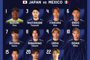 betvictor伟德-全核心主力！日本vs墨西哥首发：三笘薰领衔，久保、远藤航出战